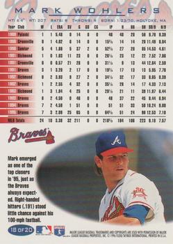 1996 Fleer Atlanta Braves #18 Mark Wohlers Back