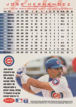 1996 Fleer Chicago Cubs #8 Jose Hernandez Back