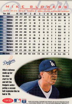 1996 Fleer Los Angeles Dodgers #1 Mike Blowers Back