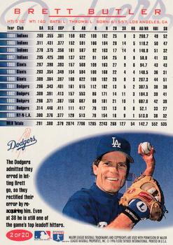 1996 Fleer Los Angeles Dodgers #2 Brett Butler Back