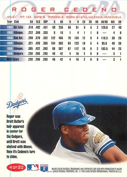 1996 Fleer Los Angeles Dodgers #4 Roger Cedeno Back