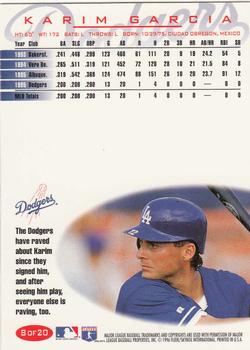 1996 Fleer Los Angeles Dodgers #8 Karim Garcia Back
