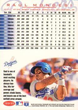 1996 Fleer Los Angeles Dodgers #12 Raul Mondesi Back