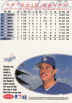 1996 Fleer Los Angeles Dodgers #14 Antonio Osuna Back