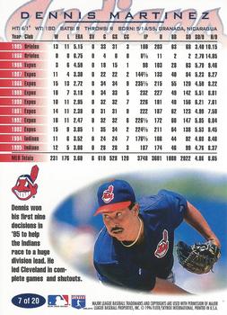 1996 Fleer Cleveland Indians #7 Dennis Martinez Back