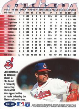 1996 Fleer Cleveland Indians #8 Jose Mesa Back