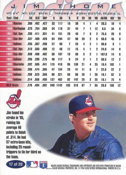 1996 Fleer Cleveland Indians #17 Jim Thome Back