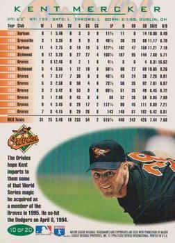 1996 Fleer Baltimore Orioles #10 Kent Mercker Back