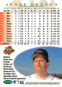 1996 Fleer Baltimore Orioles #13 Jesse Orosco Back
