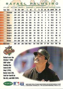 1996 Fleer Baltimore Orioles #14 Rafael Palmeiro Back