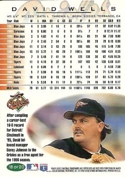 1996 Fleer Baltimore Orioles #18 David Wells Back