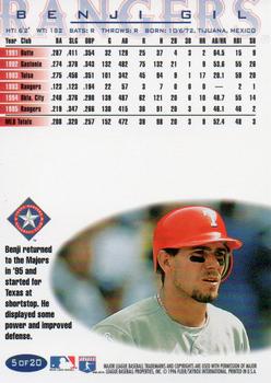 1996 Fleer Texas Rangers #5 Benji Gil Back