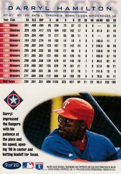 1996 Fleer Texas Rangers #9 Darryl Hamilton Back