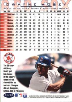 1996 Fleer Boston Red Sox #8 Dwayne Hosey Back