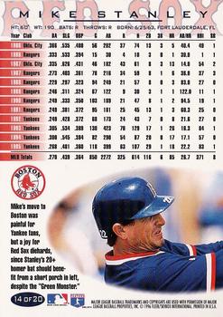 1996 Fleer Boston Red Sox #14 Mike Stanley Back