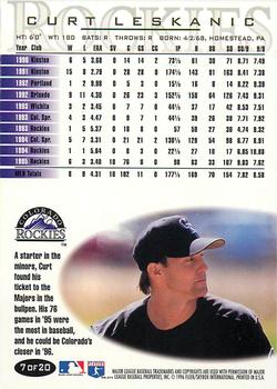 1996 Fleer Colorado Rockies #7 Curt Leskanic Back
