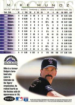 1996 Fleer Colorado Rockies #9 Mike Munoz Back