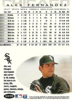 1996 Fleer Chicago White Sox #5 Alex Fernandez Back