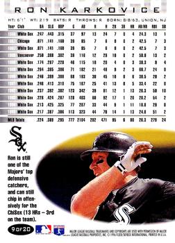 1996 Fleer Chicago White Sox #9 Ron Karkovice Back