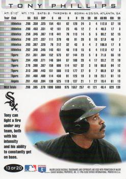1996 Fleer Chicago White Sox #13 Tony Phillips Back