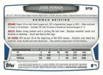 2013 Bowman - Prospects Hometown #BP36 Jose Peraza Back