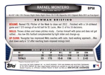 2013 Bowman - Prospects Hometown #BP50 Rafael Montero Back