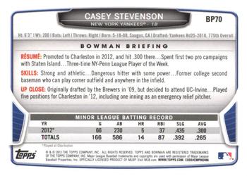 2013 Bowman - Prospects Hometown #BP70 Casey Stevenson Back