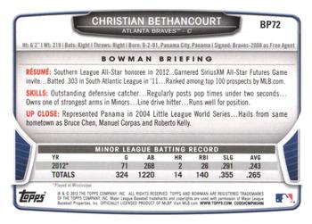 2013 Bowman - Prospects Hometown #BP72 Christian Bethancourt Back