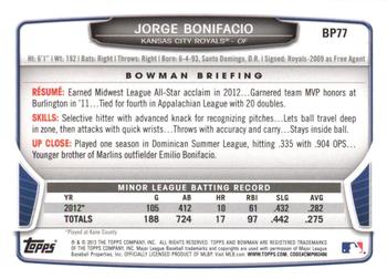 2013 Bowman - Prospects Hometown #BP77 Jorge Bonifacio Back
