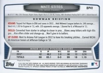 2013 Bowman - Prospects Purple #BP41 Matt Stites Back