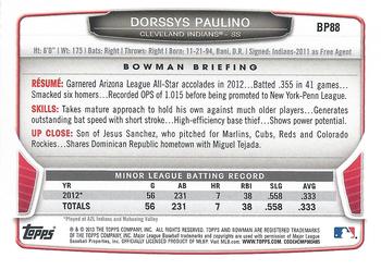 2013 Bowman - Prospects Purple #BP88 Dorssys Paulino Back