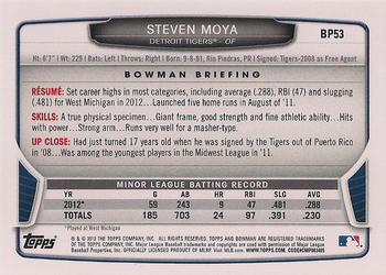 2013 Bowman - Prospects Purple #BP53 Steven Moya Back