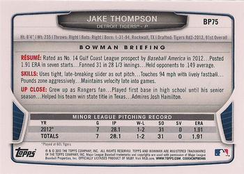 2013 Bowman - Prospects Purple #BP75 Jake Thompson Back