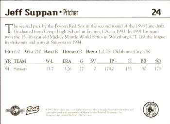 1997 Best Sarasota Red Sox #24 Jeff Suppan Back