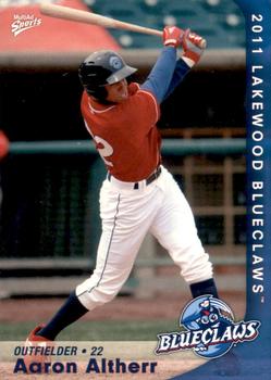 2011 MultiAd Lakewood BlueClaws #2 Aaron Altherr Front