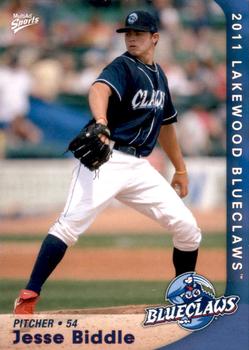2011 MultiAd Lakewood BlueClaws #5 Jesse Biddle Front