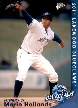 2011 MultiAd Lakewood BlueClaws #14 Mario Hollands Front