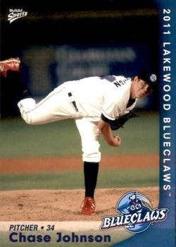 2011 MultiAd Lakewood BlueClaws #15 Chase Johnson Front