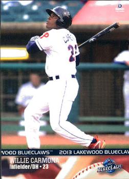 2013 Brandt Lakewood BlueClaws #4 Willie Carmona Front
