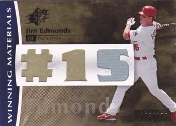 2008 SPx - Winning Materials Jersey Number 125 #WM-JE Jim Edmonds Front