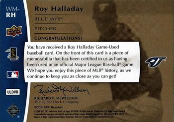 2008 SPx - Winning Materials Jersey Number 125 #WM-RH Roy Halladay Back