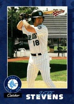 2000 Multi-Ad Utica Blue Sox #19 Jeff Stevens Front