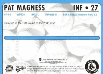 2000 Multi-Ad Utica Blue Sox #27 Pat Magness Back