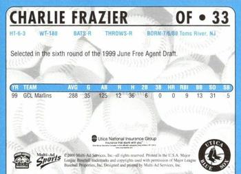 2000 Multi-Ad Utica Blue Sox #33 Charlie Frazier Back