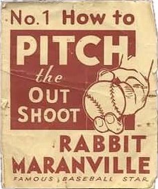 1936 National Chicle Rabbit Maranville How to... (R344) #1 How to Pitch the Out Shoot Front