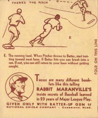 1936 National Chicle Rabbit Maranville How to... (R344) #5 How to Run Bases Back