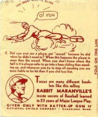 1936 National Chicle Rabbit Maranville How to... (R344) #6 How to Slide Back