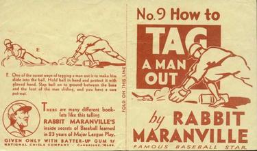 1936 National Chicle Rabbit Maranville How to... (R344) #9 How to Tag a Man Out Front