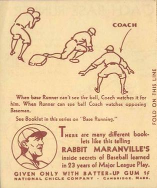 1936 National Chicle Rabbit Maranville How to... (R344) #14 How to Coach Base Runner Back