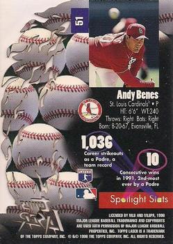 1996 Topps Laser #51 Andy Benes Back